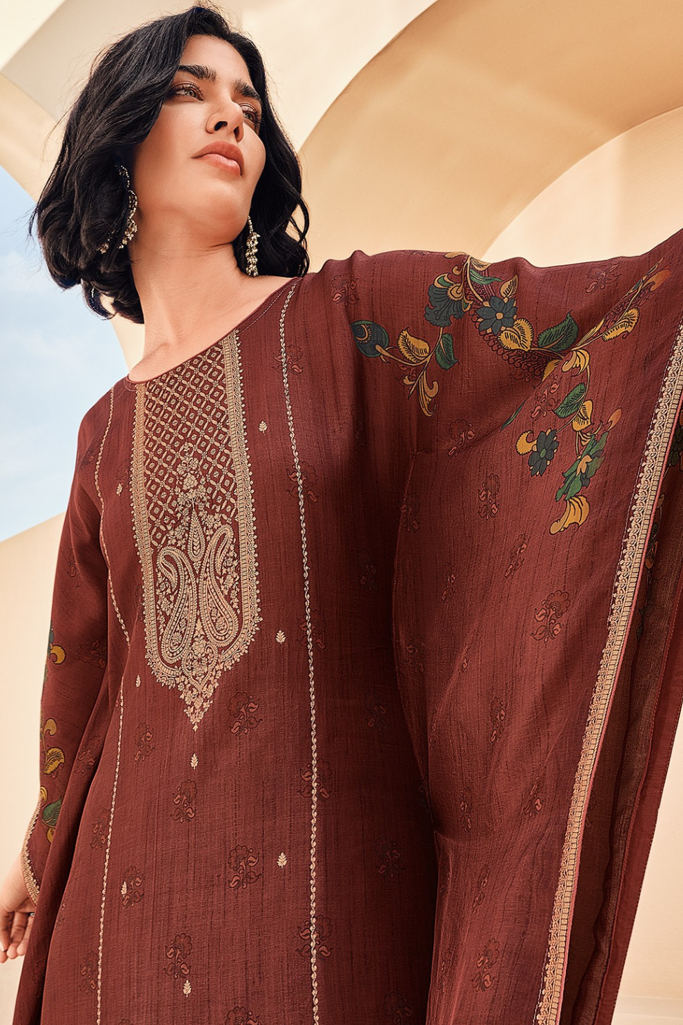 Pure Viscose Digitally Printed Kaftan with Pants