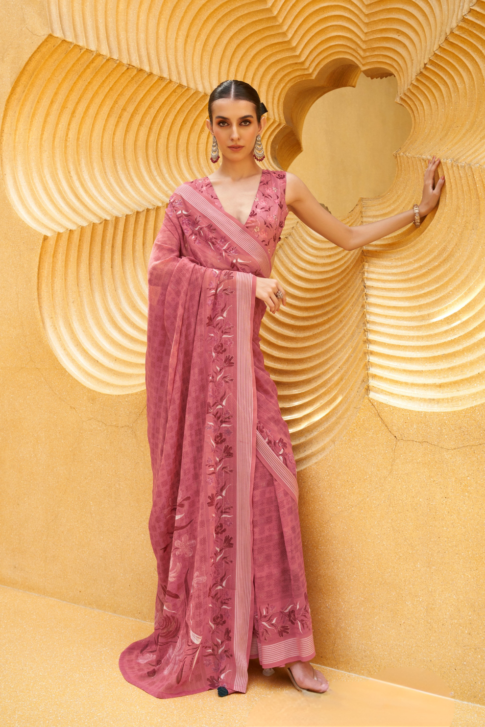 Designer Poly Viscose Silk Georgette Saree with Digital Prints