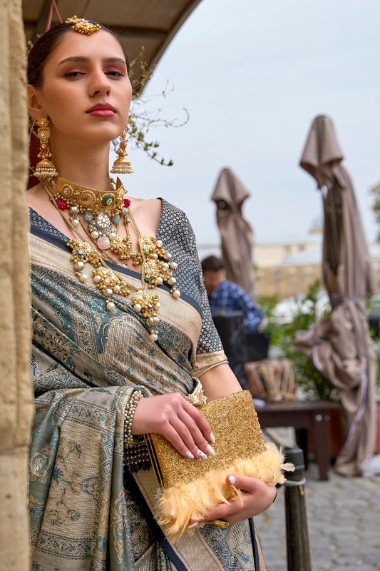 Traditional Wear Pure Silk Saree with Artistic Prints