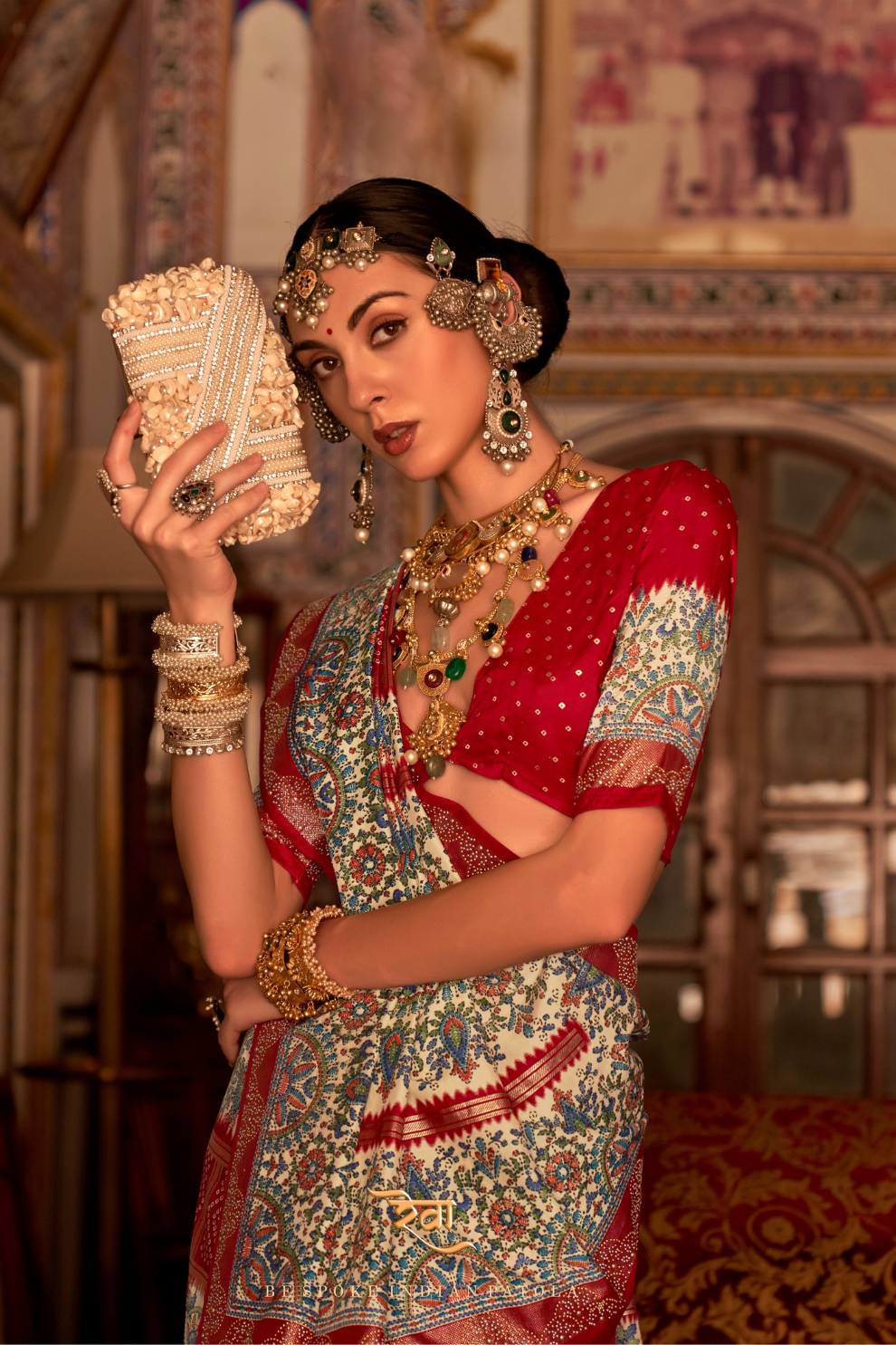 Elegant Pure Silk Bandhani Saree with Weaving and Artistic Print