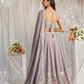 Pure Chiffon Sequins And Thread Embroidery Lehenga Choli Dupatta