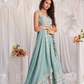 Pure Chiffon Sequins And Thread Embroidery Lehenga Choli Dupatta