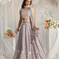 Pure Chiffon Sequins And Thread Embroidery Lehenga Choli Dupatta