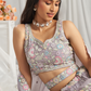 Pure Chiffon Sequins And Thread Embroidery Lehenga Choli Dupatta