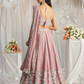Pure Chiffon Sequins And Thread Embroidery Lehenga Choli Dupatta