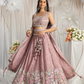 Pure Chiffon Sequins And Thread Embroidery Lehenga Choli Dupatta