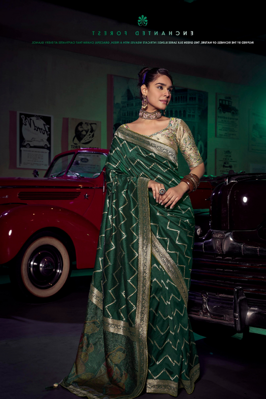 Pure Silk Saree with 3D Weaved Pallu and Heavy - LaVante Fashion
