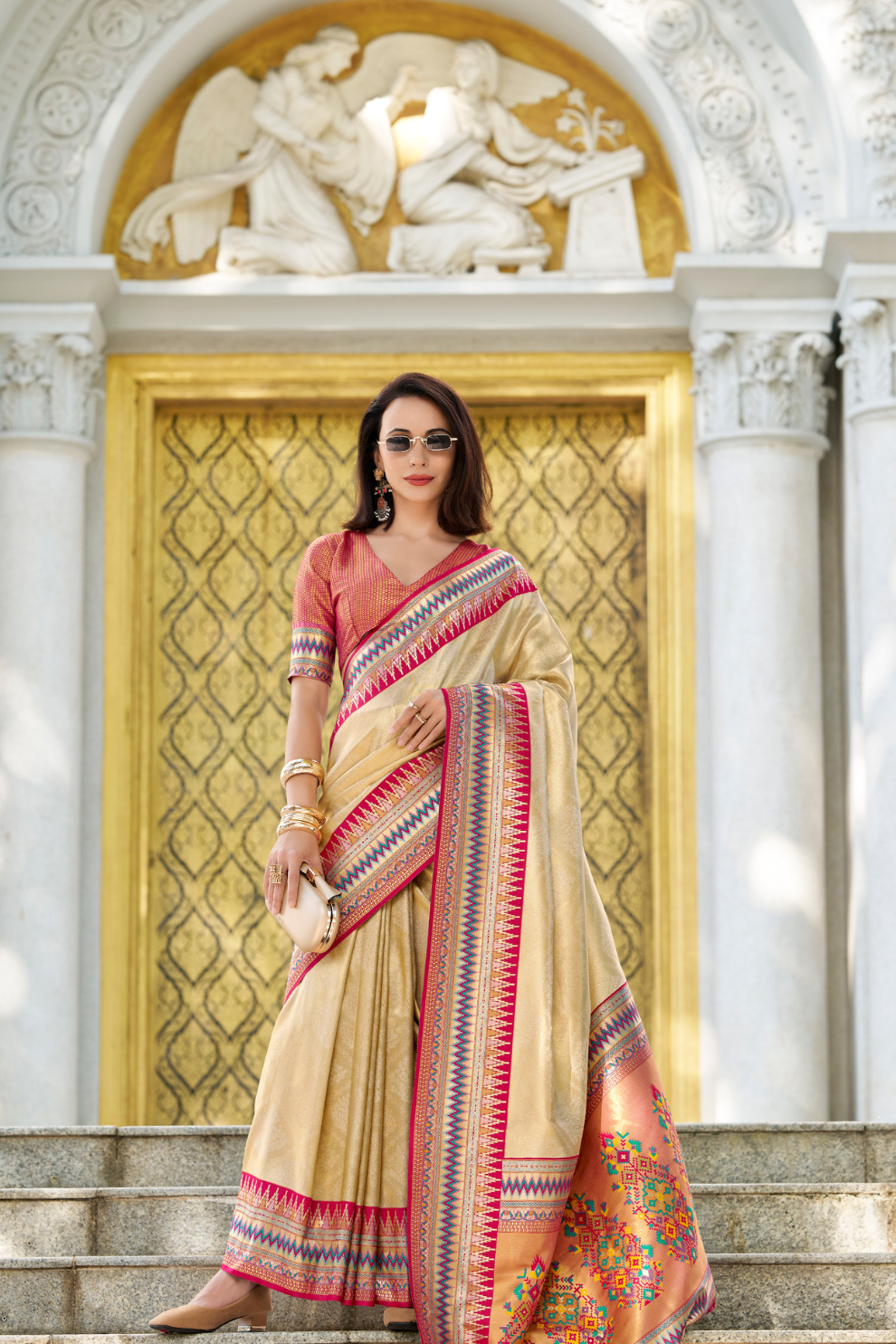 Pure Tissue Silk Saree with Zari Weaving - LaVante Fashion