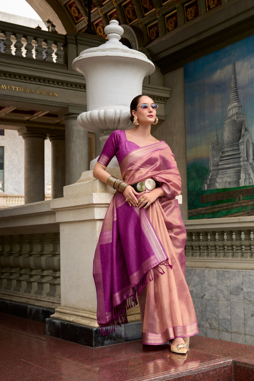 Pure Tissue With Beautiful Designer Pallu and blouse - LaVante Fashion