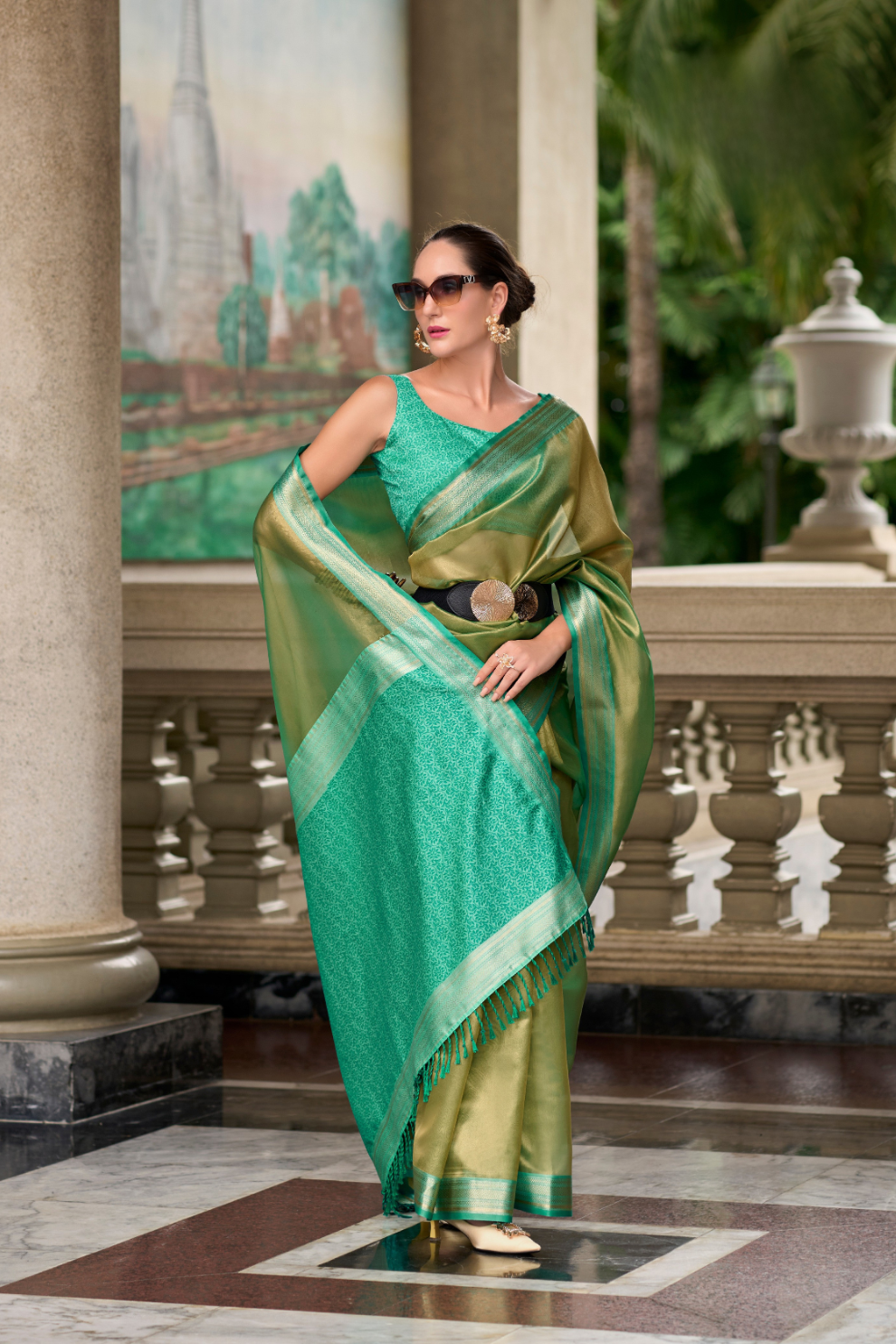 Pure Tissue With Beautiful Designer Pallu and blouse - LaVante Fashion