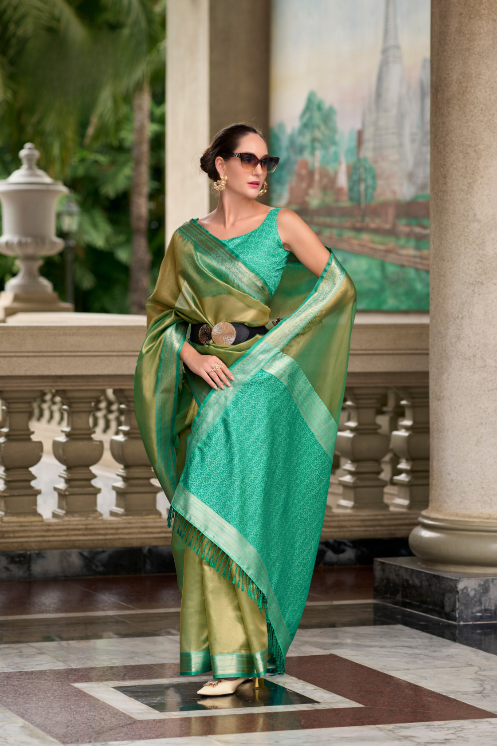 Pure Tissue With Beautiful Designer Pallu and blouse - LaVante Fashion
