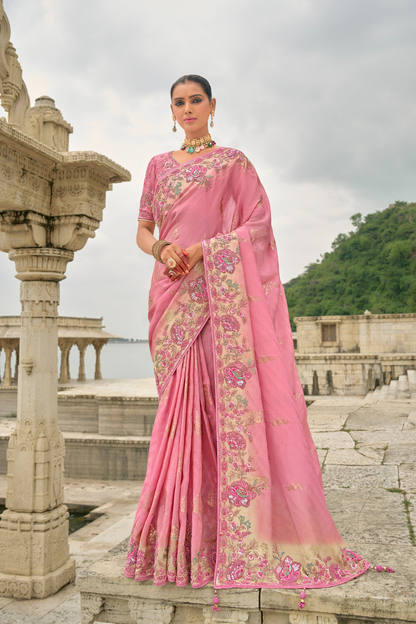 Opulent Glamour in Viscose Jacquard with Zari Sequins & Stone Embroidery