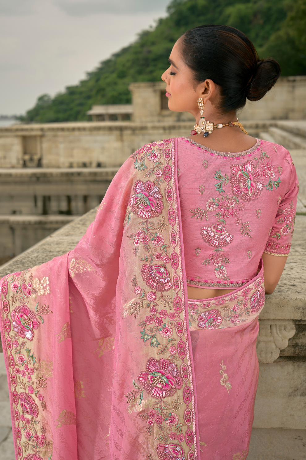 Opulent Glamour in Viscose Jacquard with Zari Sequins & Stone Embroidery