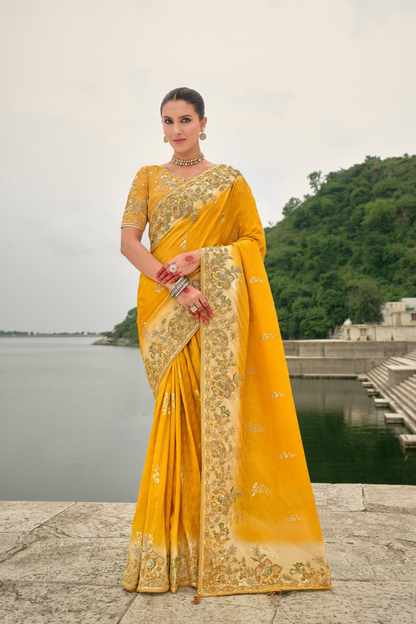 Opulent Glamour in Viscose Jacquard with Zari Sequins & Stone Embroidery