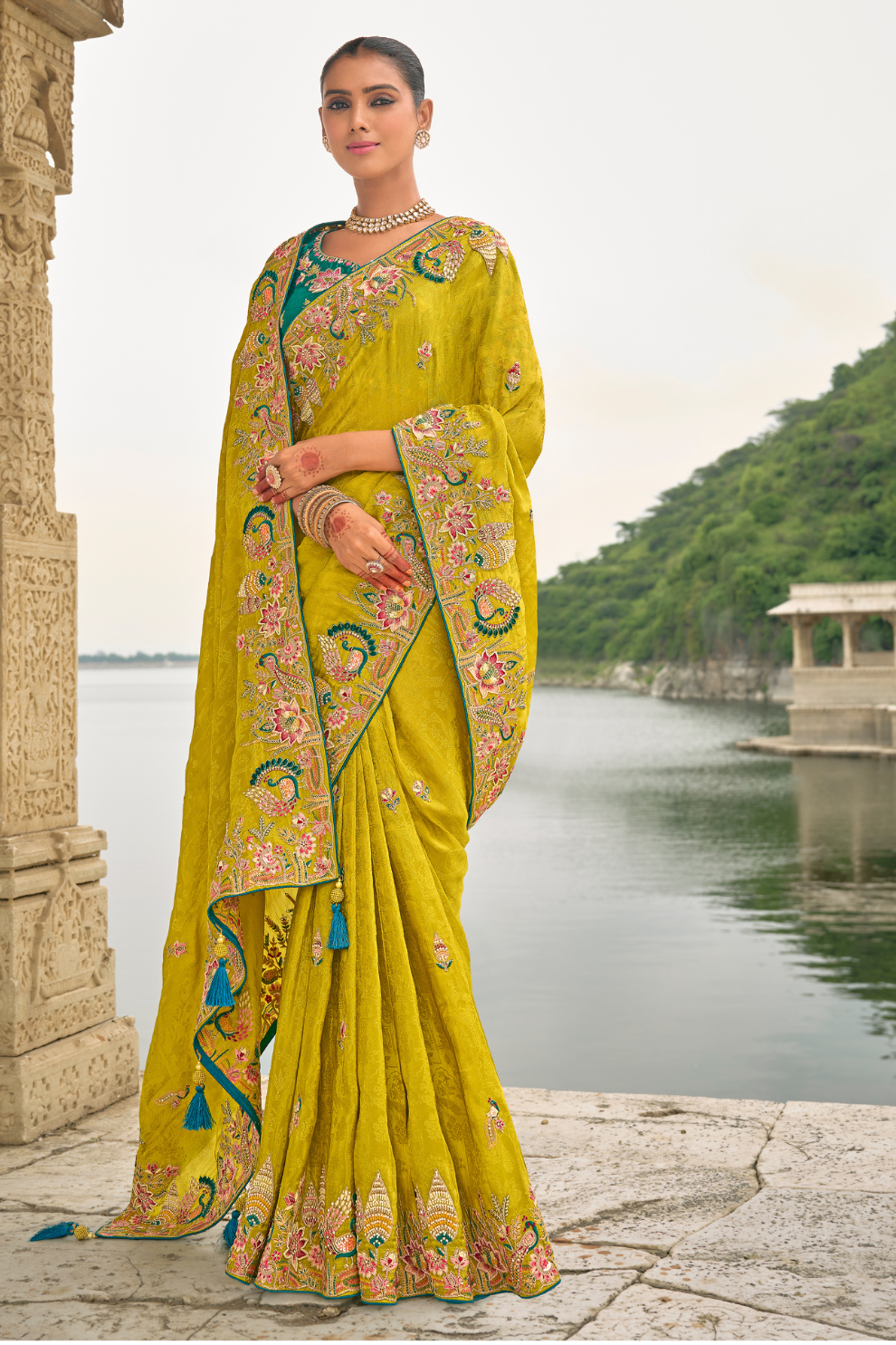 Opulent Glamour in Viscose Jacquard with Zari Sequins & Stone Embroidery