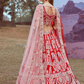 Pure Silk Moti And Cording Embroidery Bridal Lehenga Choli Dupatta
