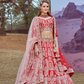 Pure Silk Moti And Cording Embroidery Bridal Lehenga Choli Dupatta