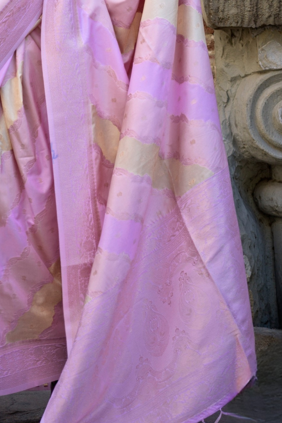 Rangkaat Handloom Katan Silk Saree with Multicolor Weaving