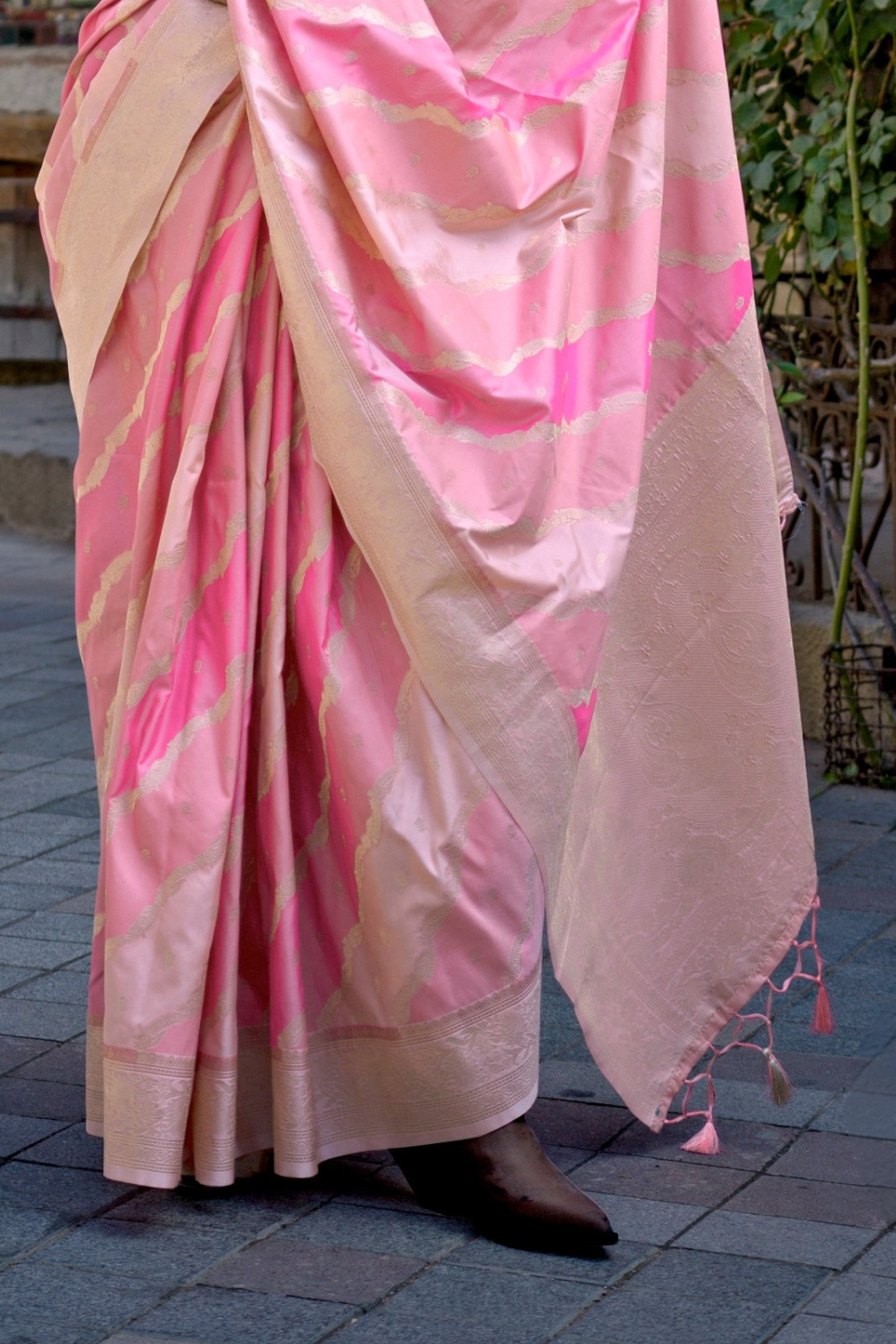 Rangkaat Handloom Katan Silk Saree with Multicolor Weaving