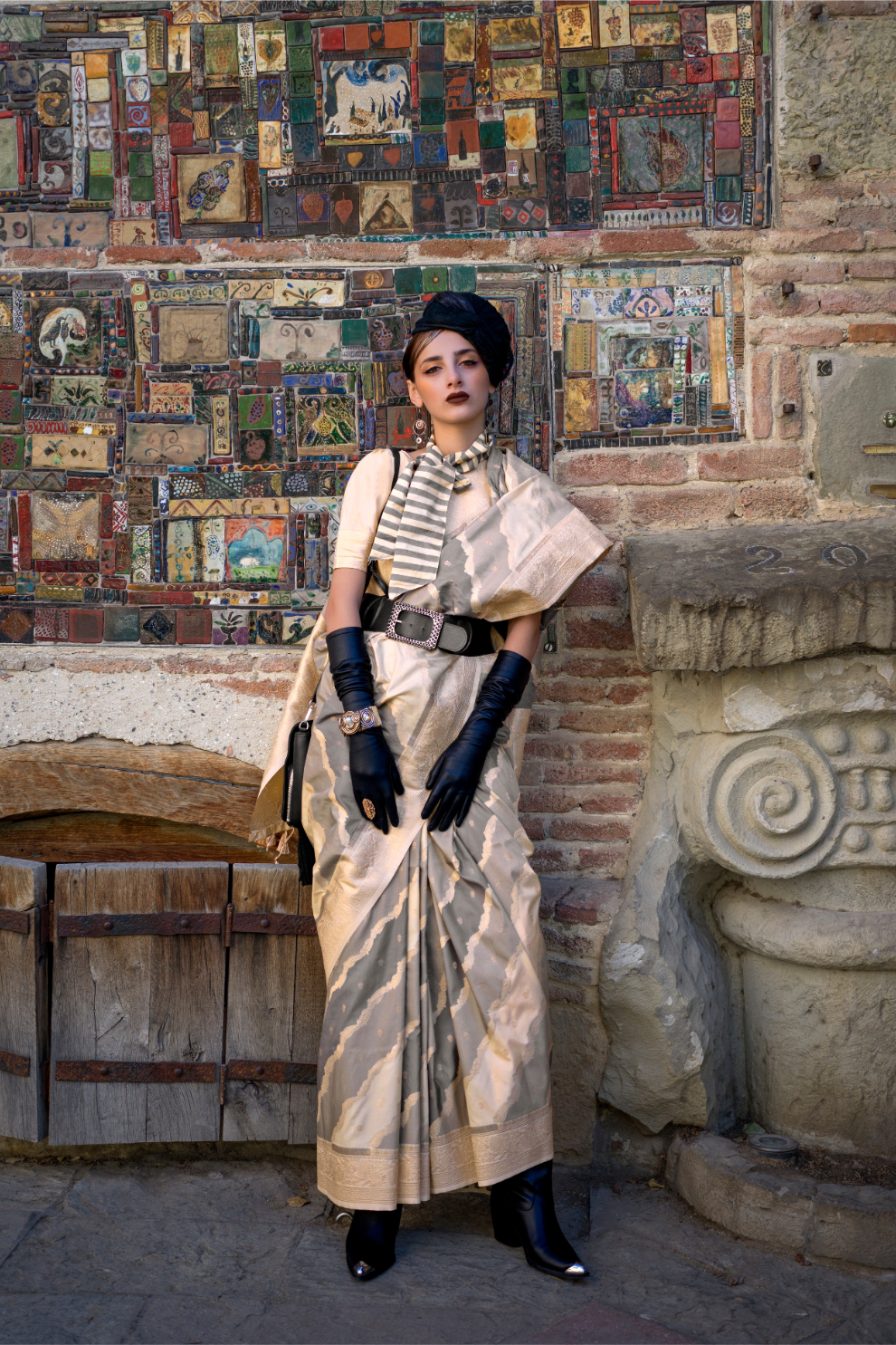 Rangkaat Handloom Katan Silk Saree with Multicolor Weaving