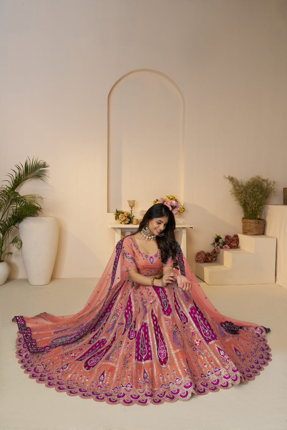Traditional Designer Lehenga Featuring Embroidery and Intricate Cut Work