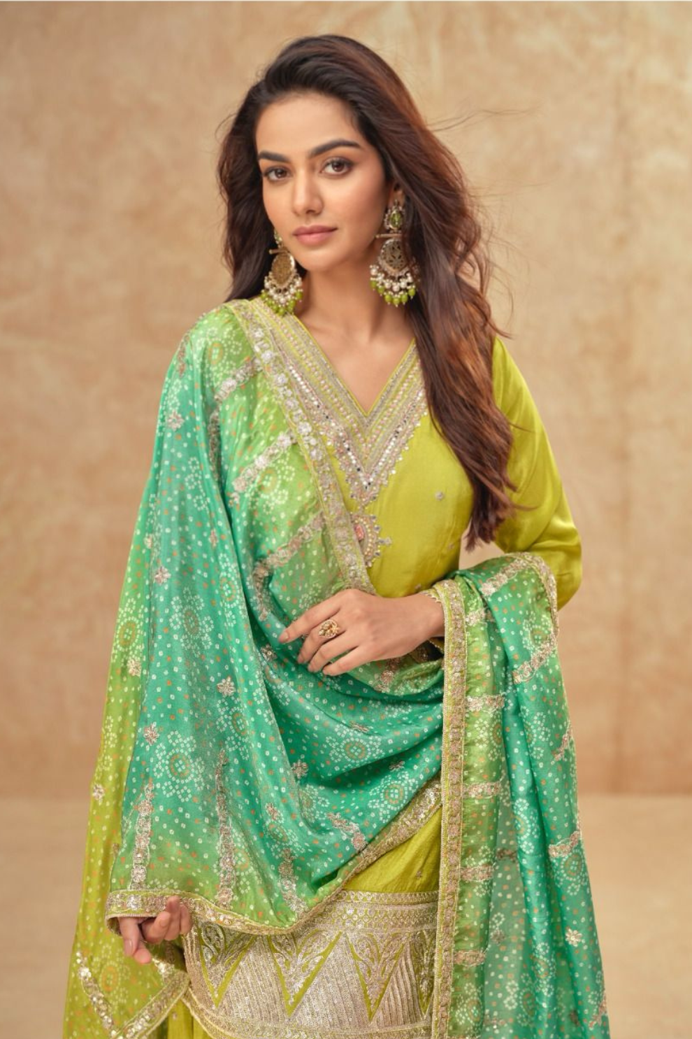 Regal Embroidered Sharara Ensemble with Statement Dupatta