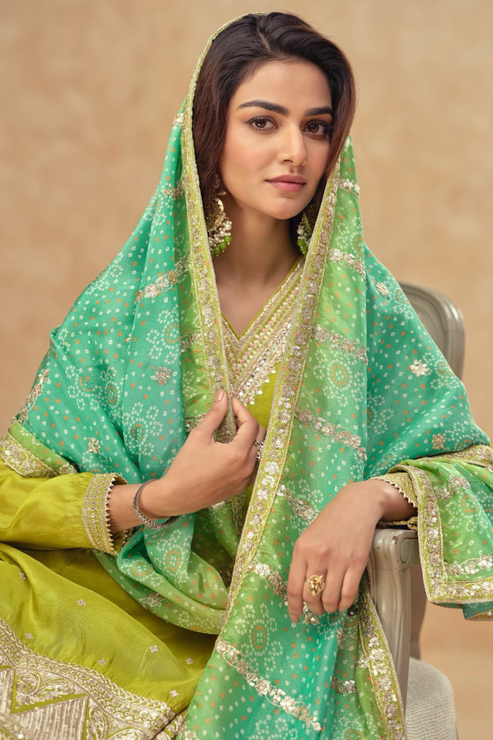 Regal Embroidered Sharara Ensemble with Statement Dupatta
