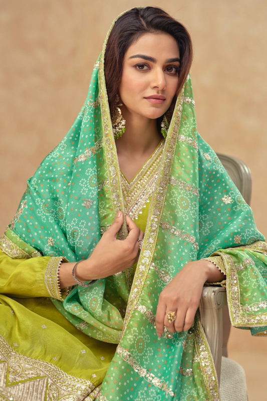 Regal Embroidered Sharara Ensemble with Statement Dupatta