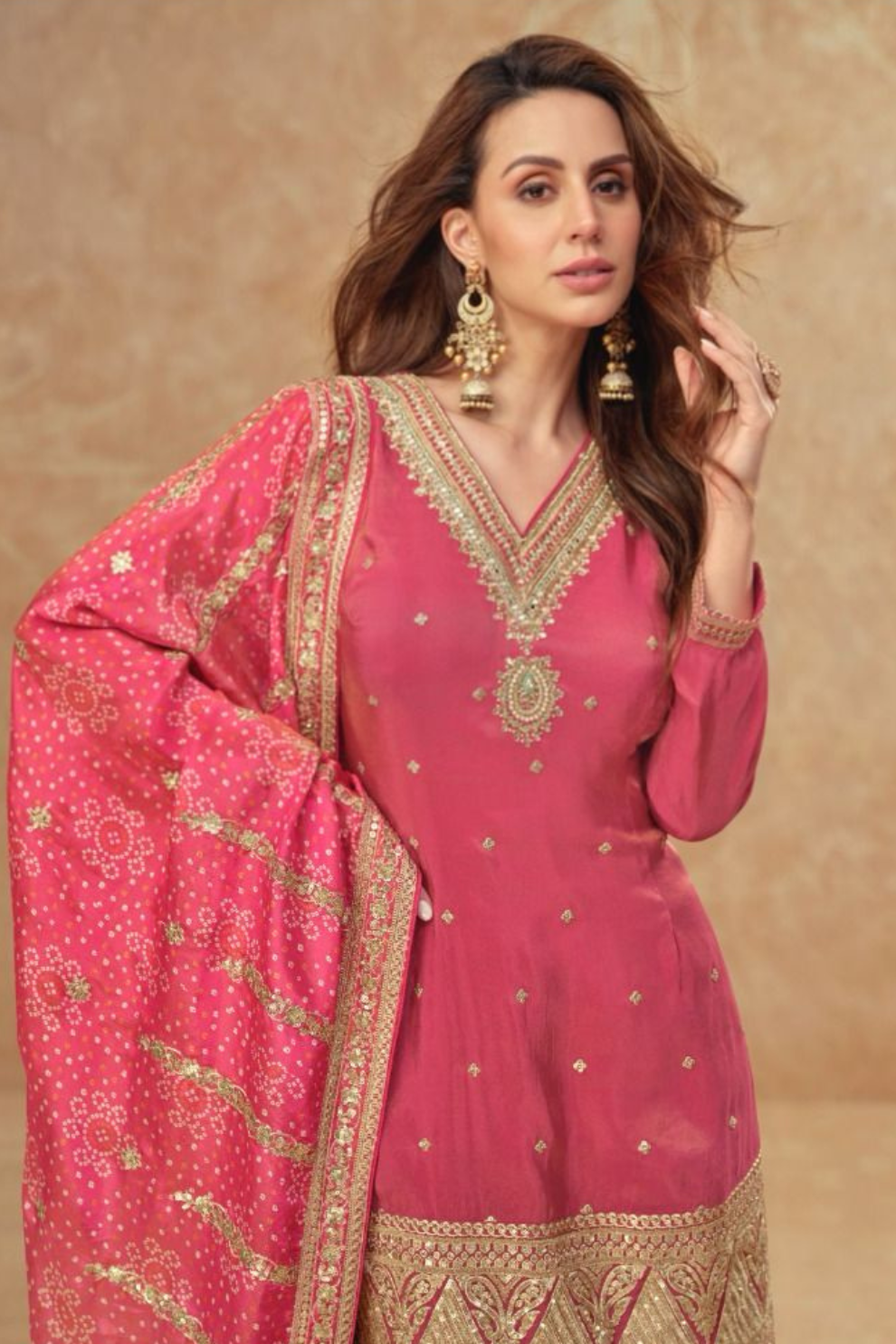 Regal Embroidered Sharara Ensemble with Statement Dupatta