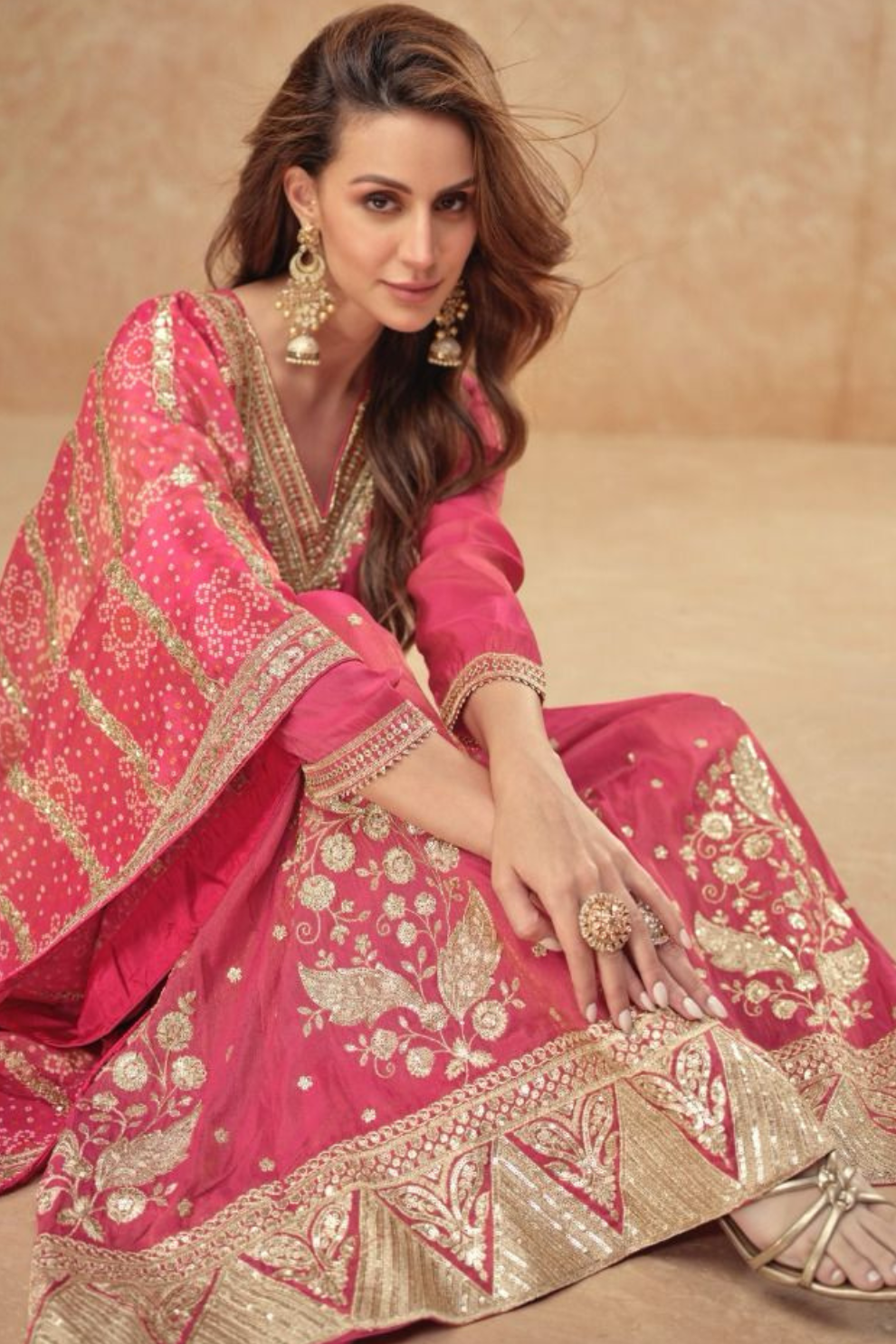 Regal Embroidered Sharara Ensemble with Statement Dupatta