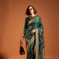 Elegant Floral Satin Silk Saree with Handloom Weaving Finish