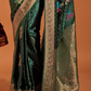 Elegant Floral Satin Silk Saree with Handloom Weaving Finish