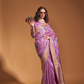 Elegant Floral Satin Silk Saree with Handloom Weaving Finish