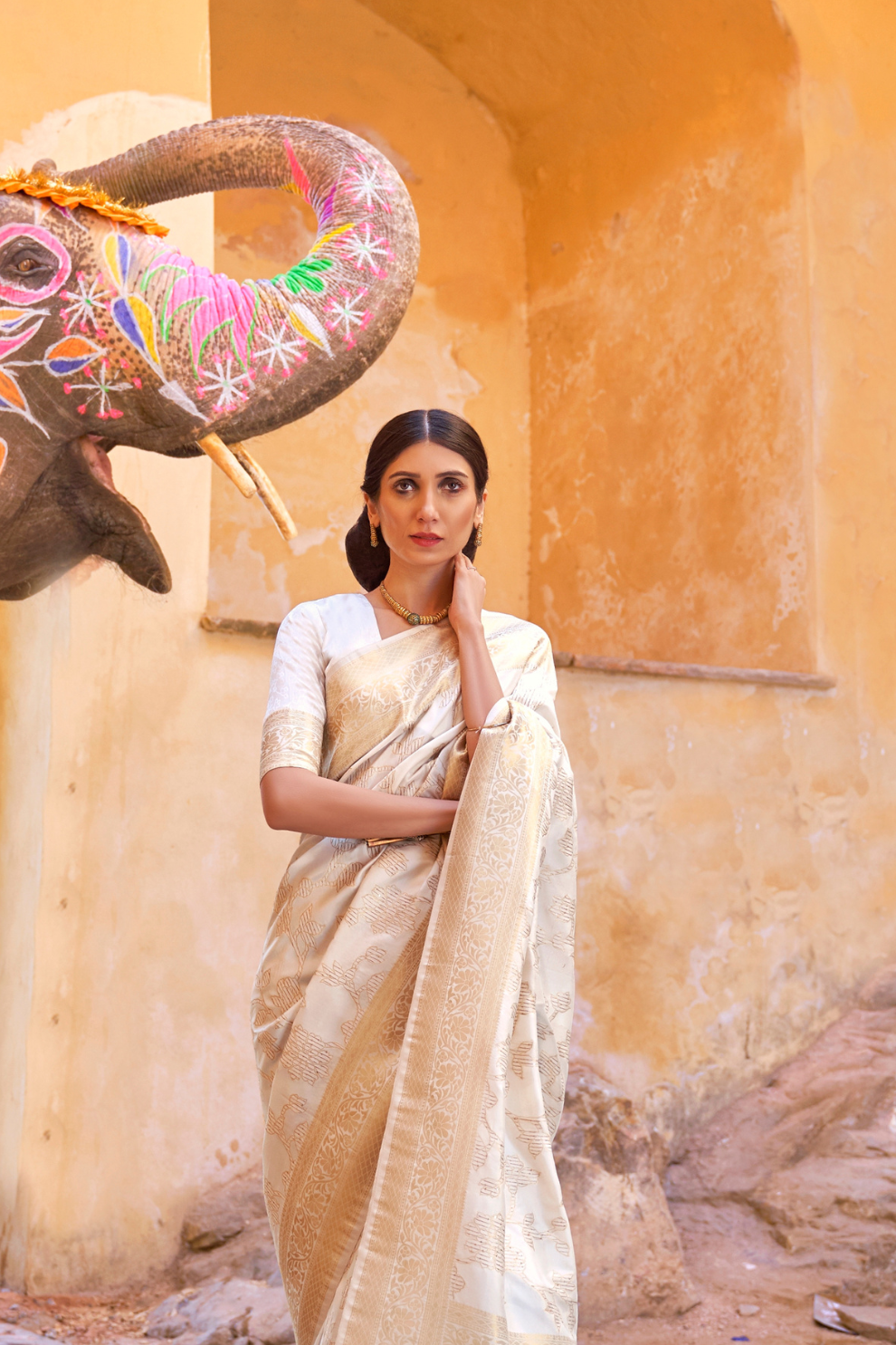 Designer Kanjivaram Saree with Sequin Woven Detailing