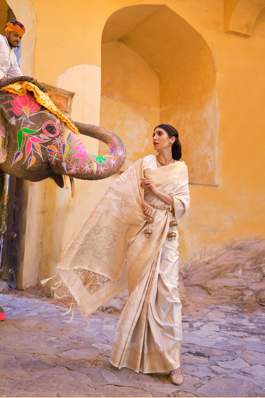 Designer Kanjivaram Saree with Sequin Woven Detailing