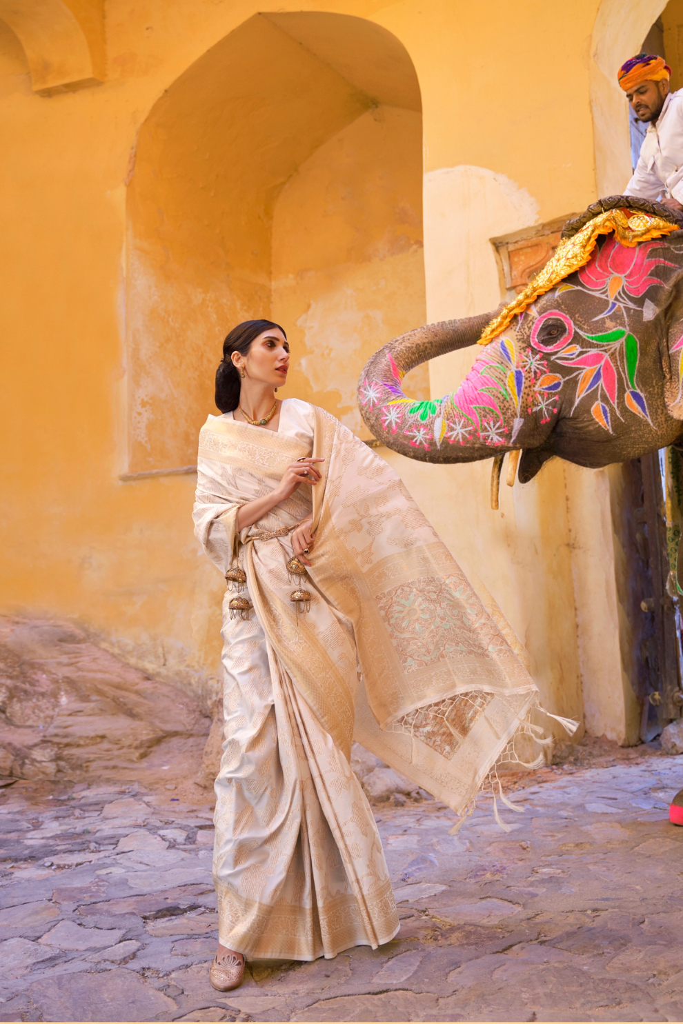 Designer Kanjivaram Saree with Sequin Woven Detailing