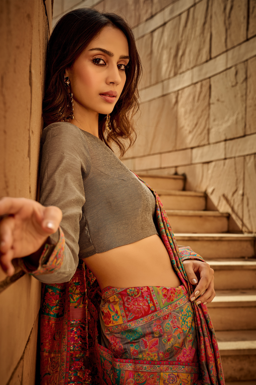 Classic Pashmina Silk Saree with Rich Kashmiri Craftsmanship