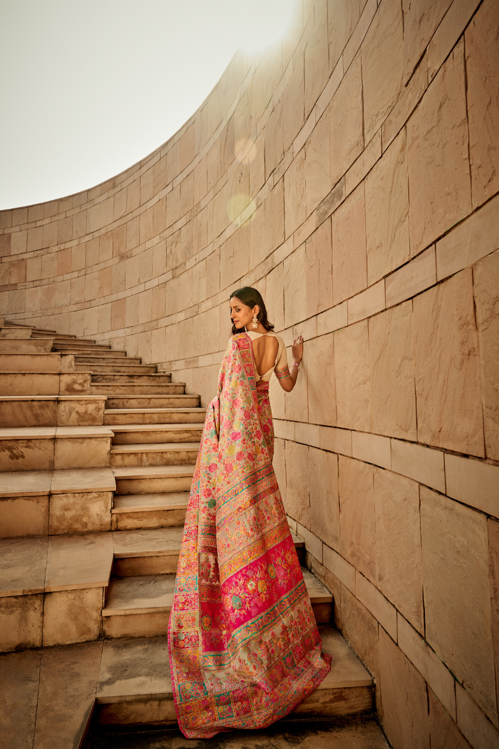 Classic Pashmina Silk Saree with Rich Kashmiri Craftsmanship
