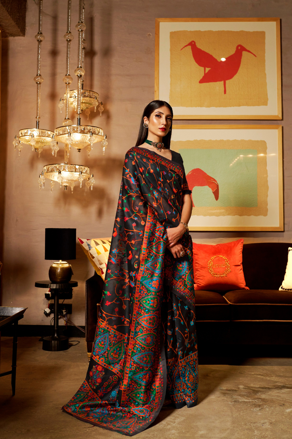 Banarasi Jamawar Silk Saree with Traditional Woven Design