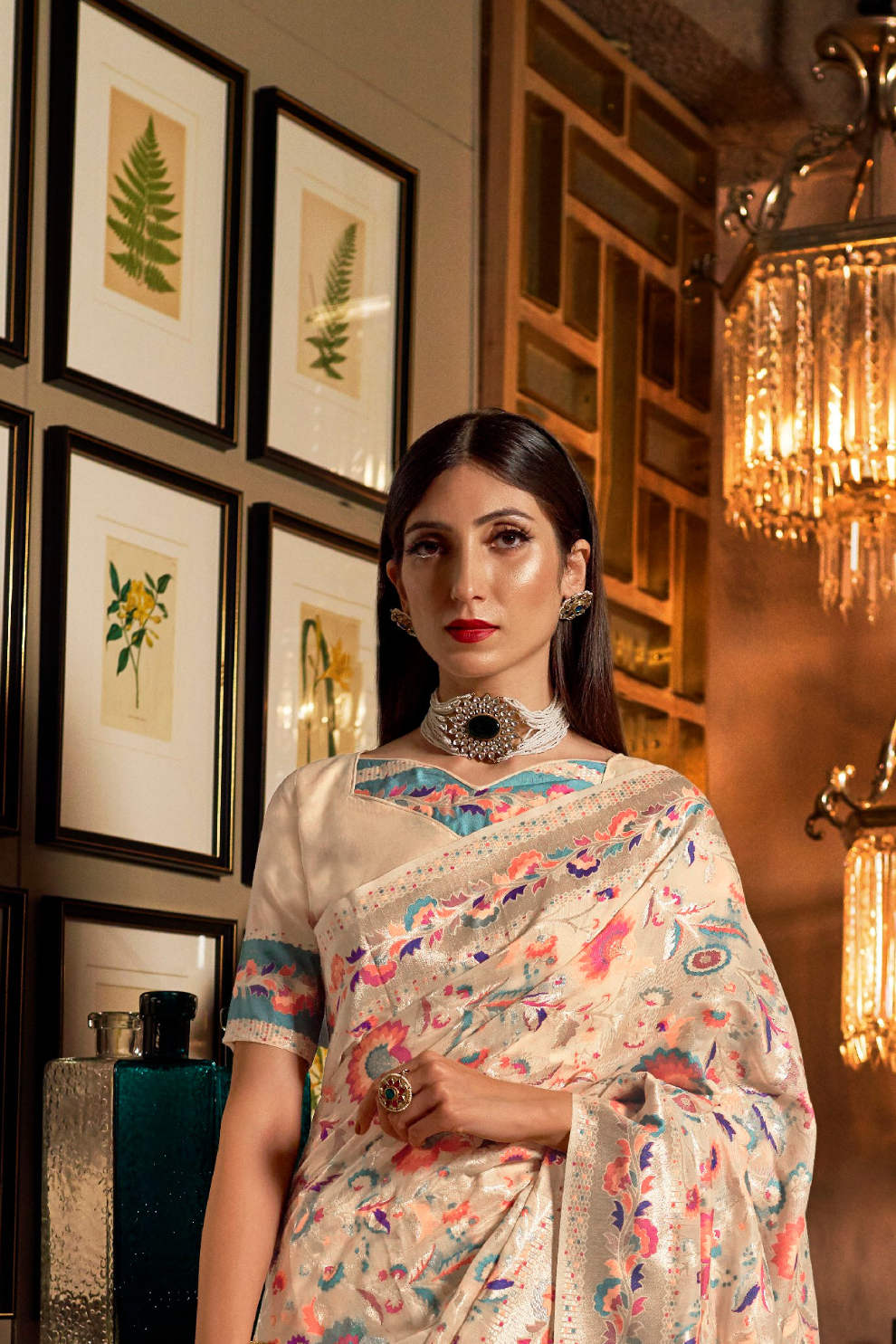 Banarasi Jamawar Silk Saree with Traditional Woven Design