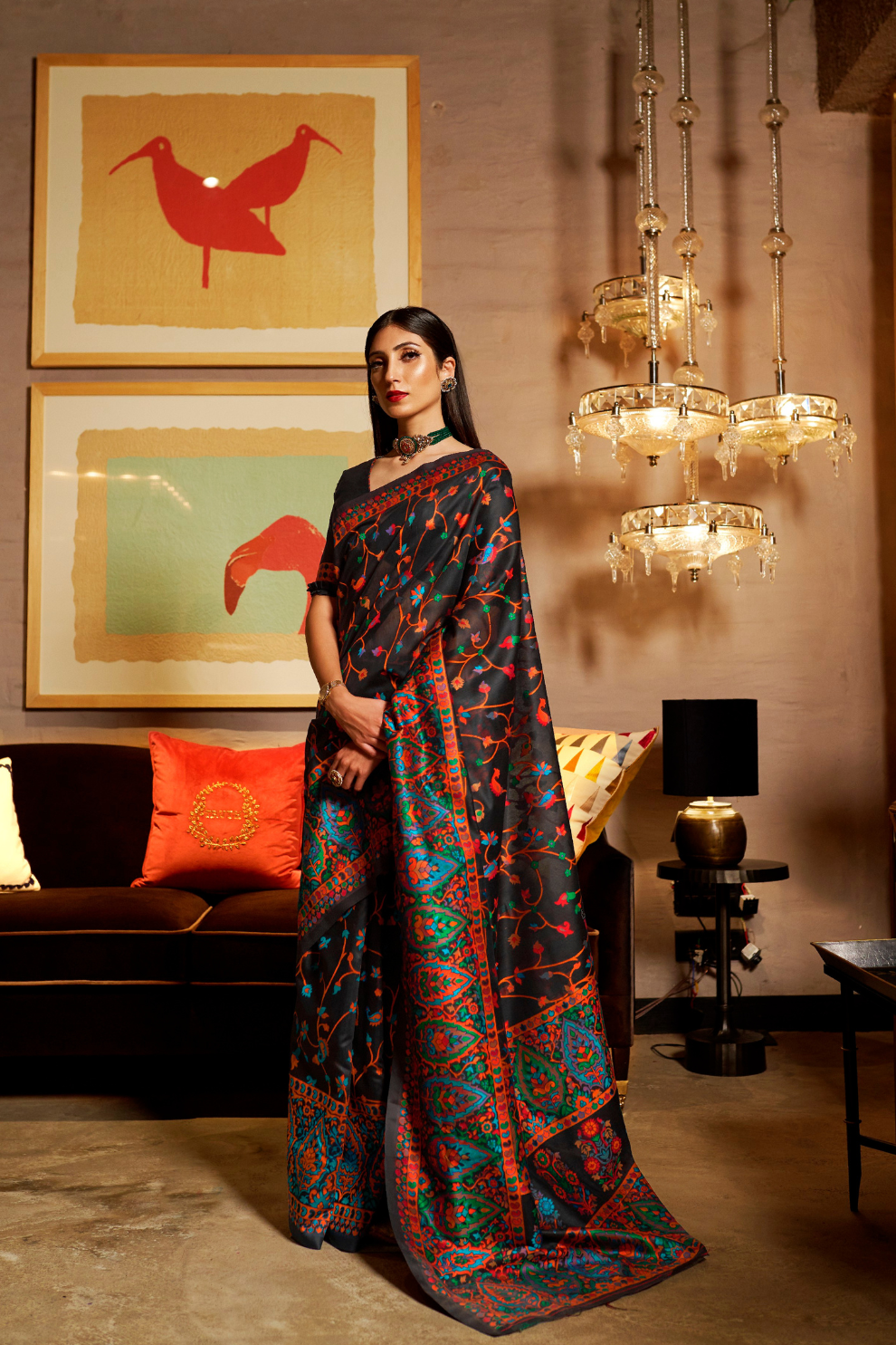 Banarasi Jamawar Silk Saree with Traditional Woven Design