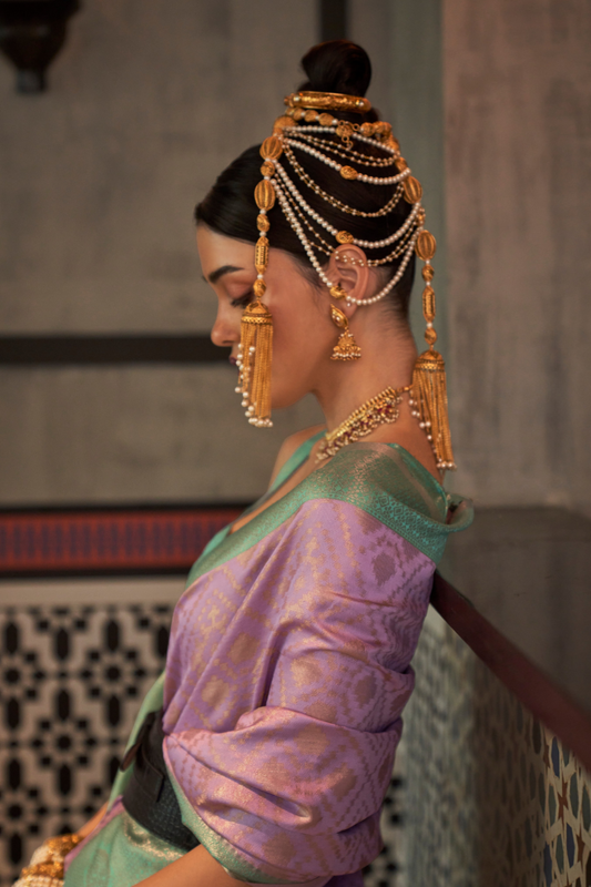 Traditional Kanjivaram Silk Saree with Rich Zari Weaving