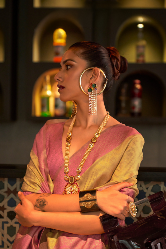 Traditional Kanjivaram Silk Saree with Rich Zari Weaving