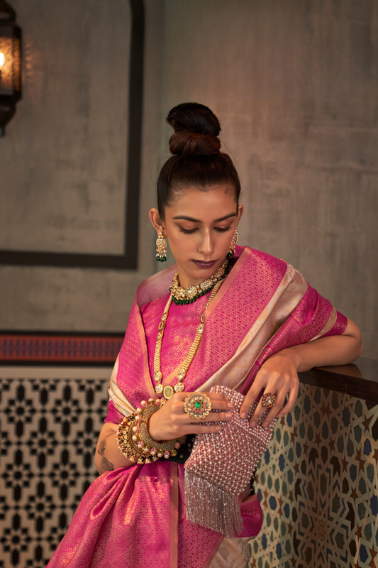 Traditional Kanjivaram Silk Saree with Rich Zari Weaving