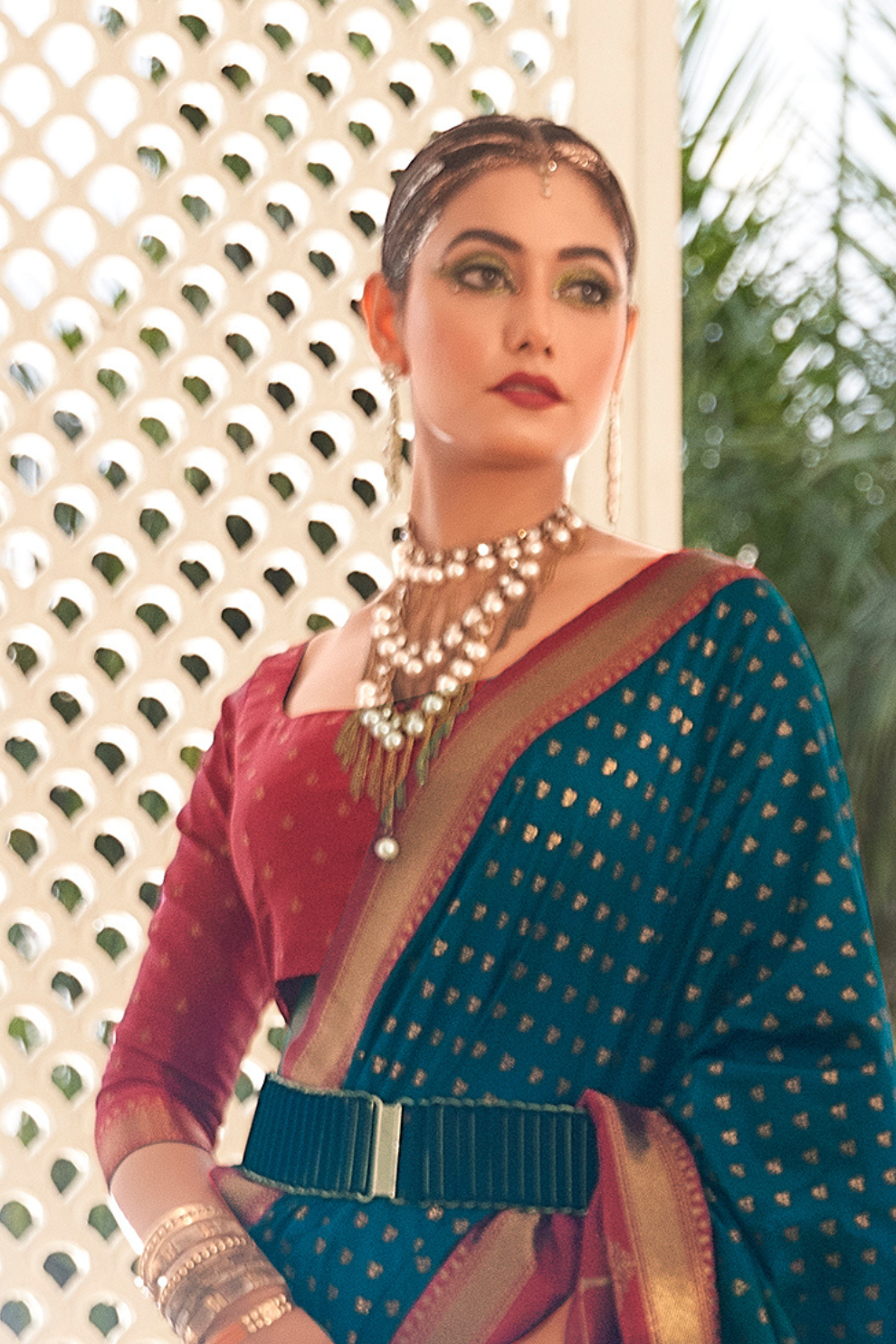 Soft Banarasi Paithani Saree with Copper Zari Weaving - LaVante Fashion