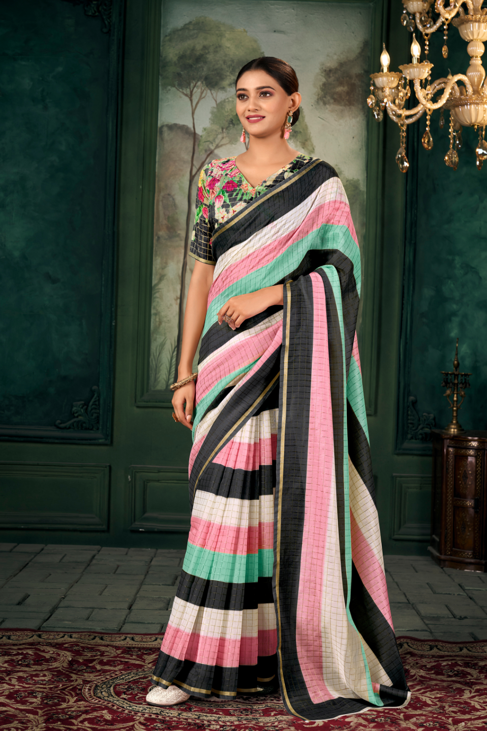 Soft Chanderi Linen Fabric with Artistic Digital Print - LaVante Fashion
