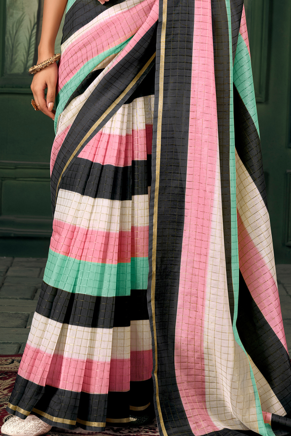 Soft Chanderi Linen Fabric with Artistic Digital Print - LaVante Fashion