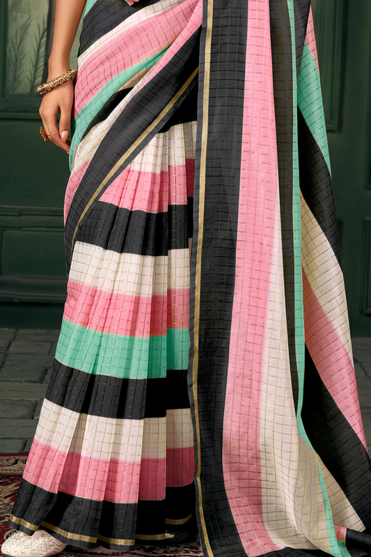 Soft Chanderi Linen Fabric with Artistic Digital Print - LaVante Fashion