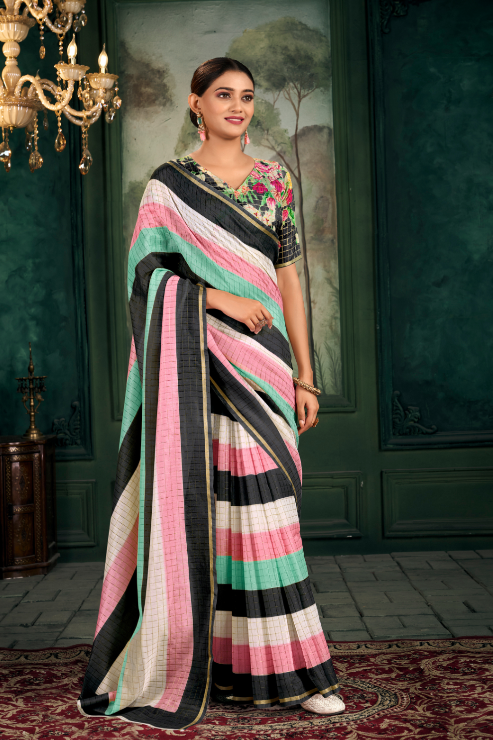 Soft Chanderi Linen Fabric with Artistic Digital Print - LaVante Fashion