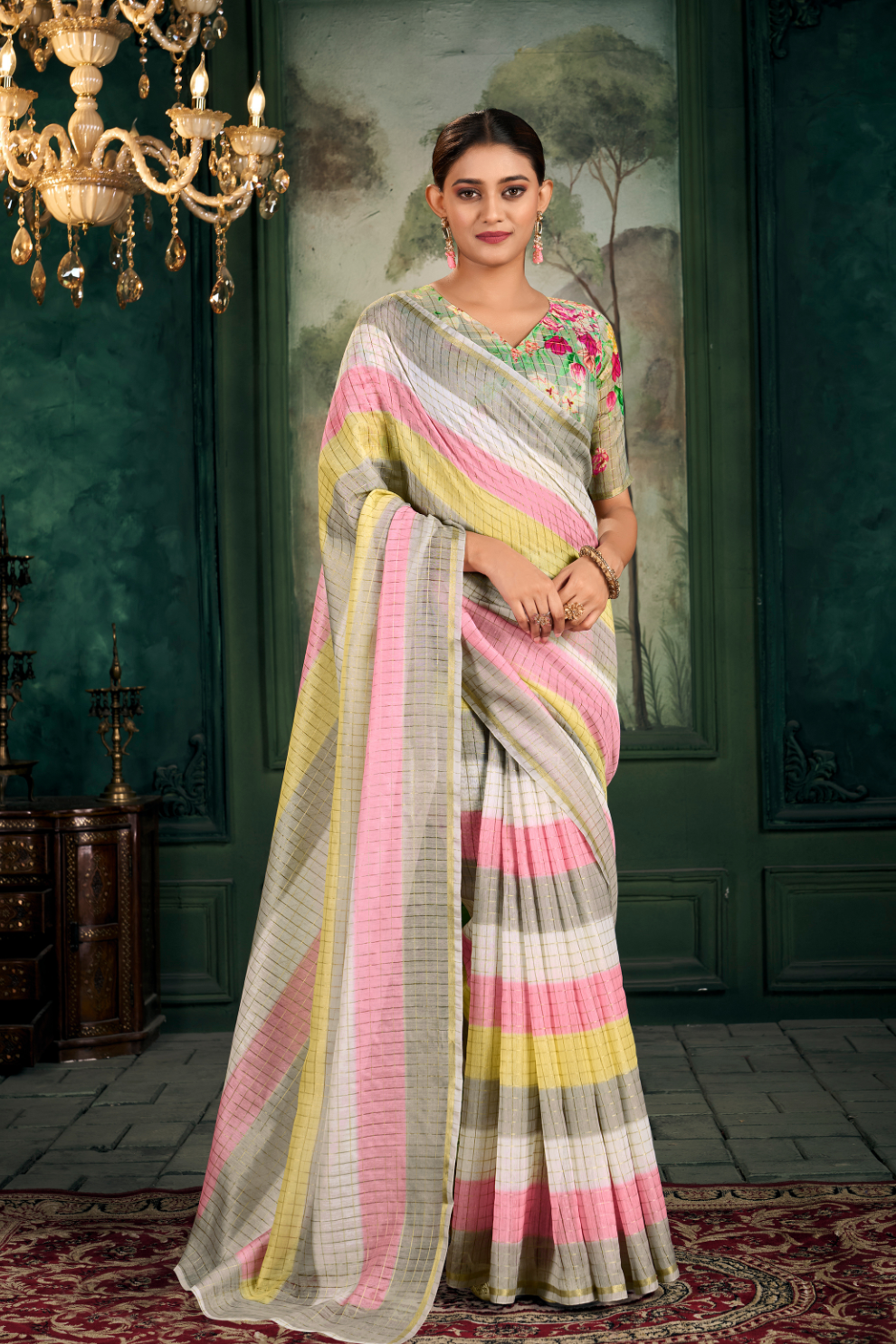 Soft Chanderi Linen Fabric with Artistic Digital Print - LaVante Fashion